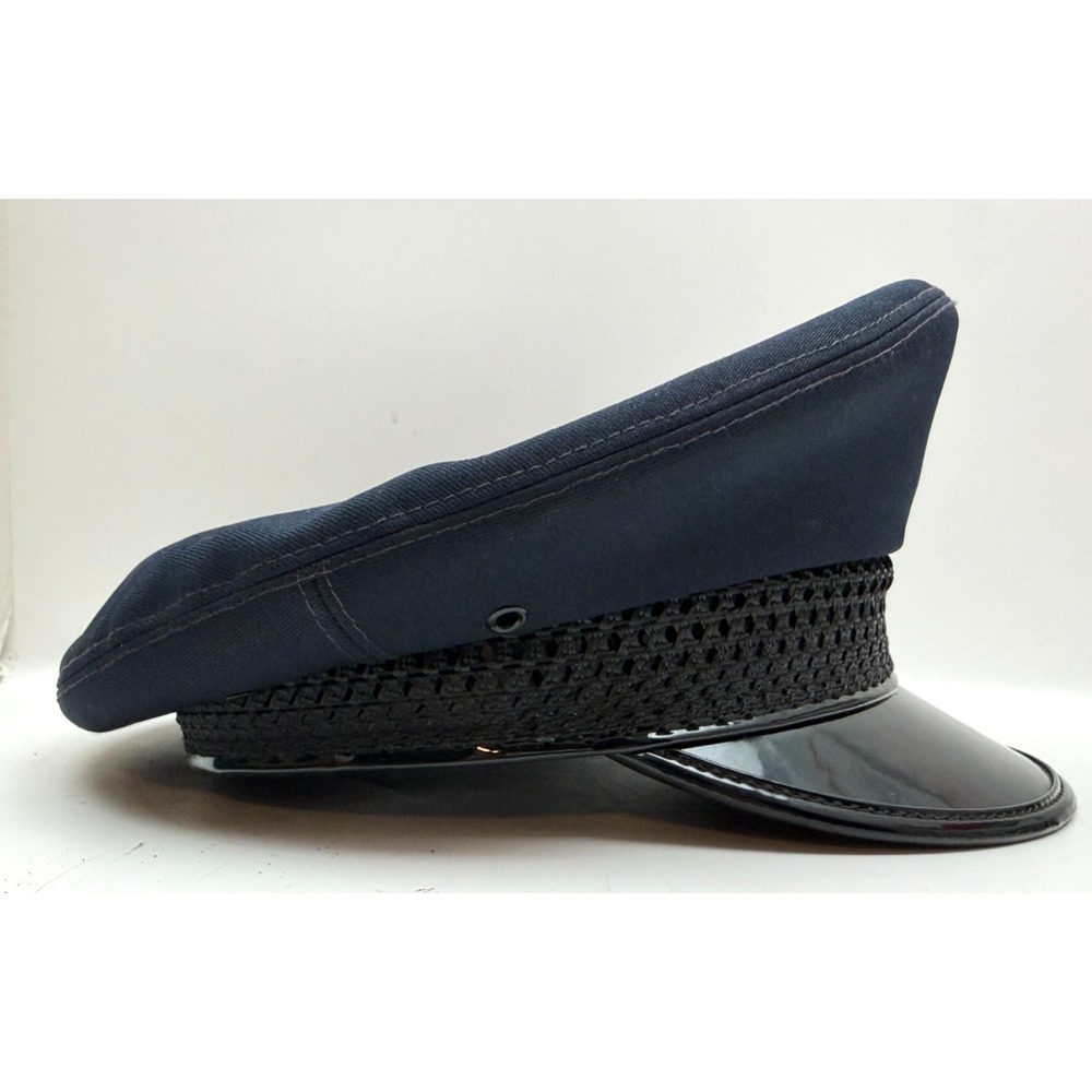 Midway Cap Co 5-Star Police Officer Visor Hat Mesh Band Dark Navy Blue | 7 1/4"